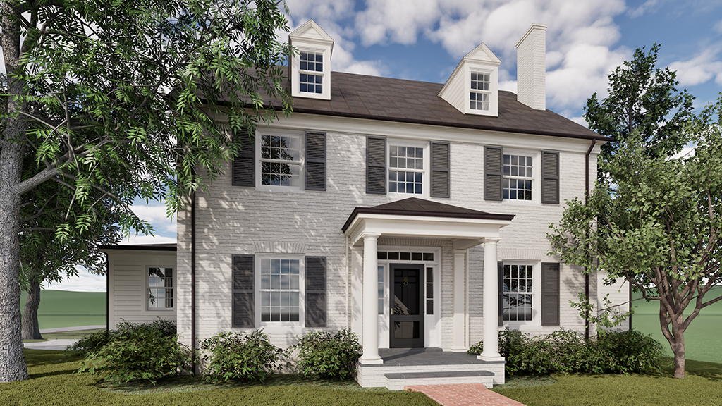 Computer rendering and color study for renovation and addition.