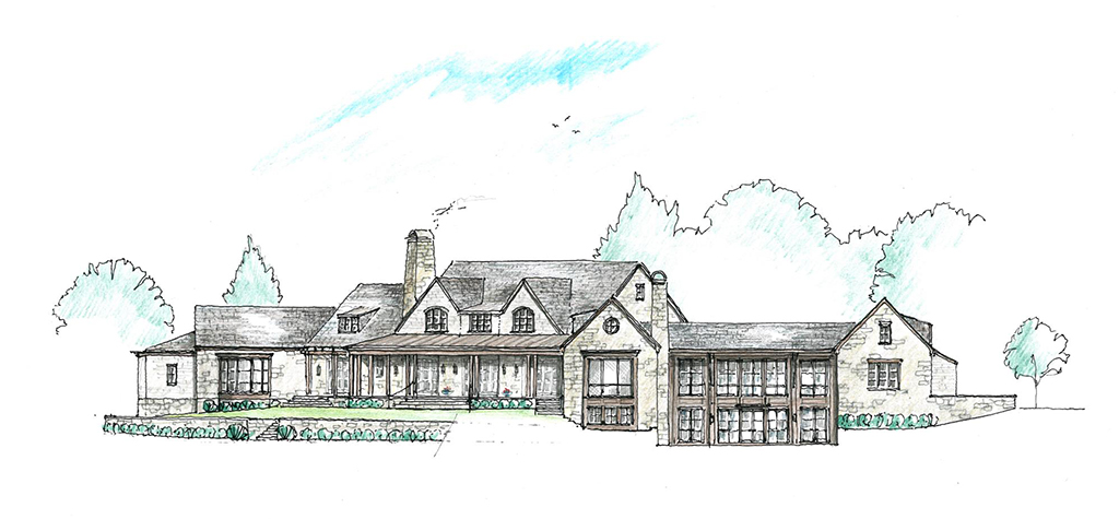 Elevation study for a new residence.