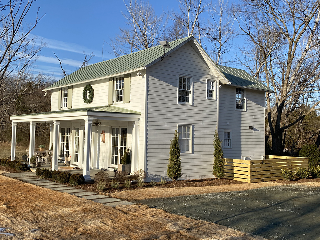 3/4 view of new cottage entry porch.