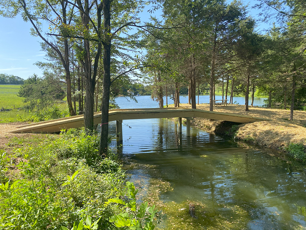 New island access bridge.