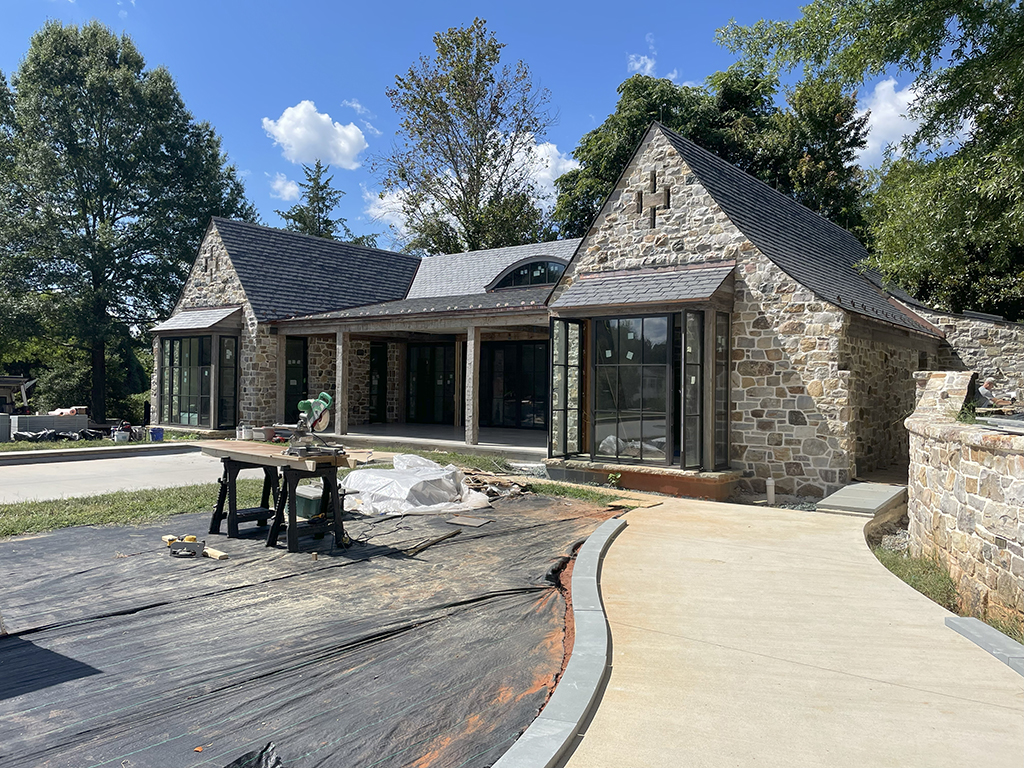 Poolhouse slate roof complete.