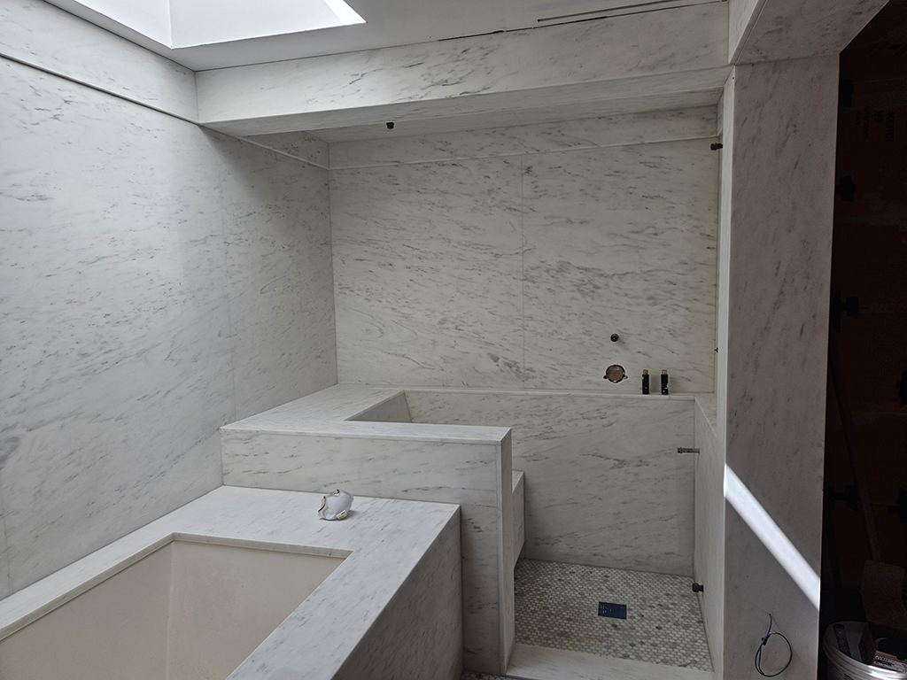 Plunge tub and steam shower.