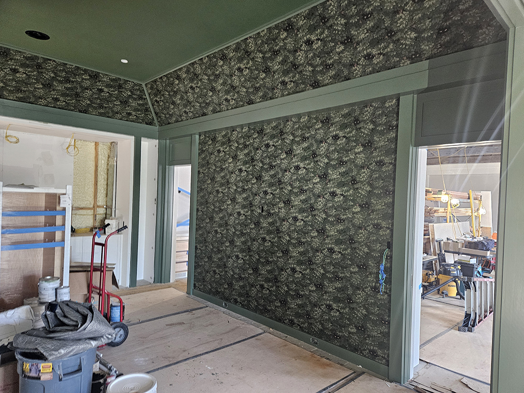 Poolhouse wall covering.