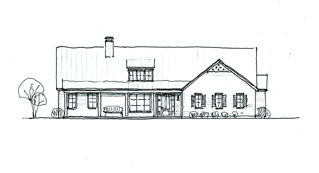 Elevation study for a new farm cottage.