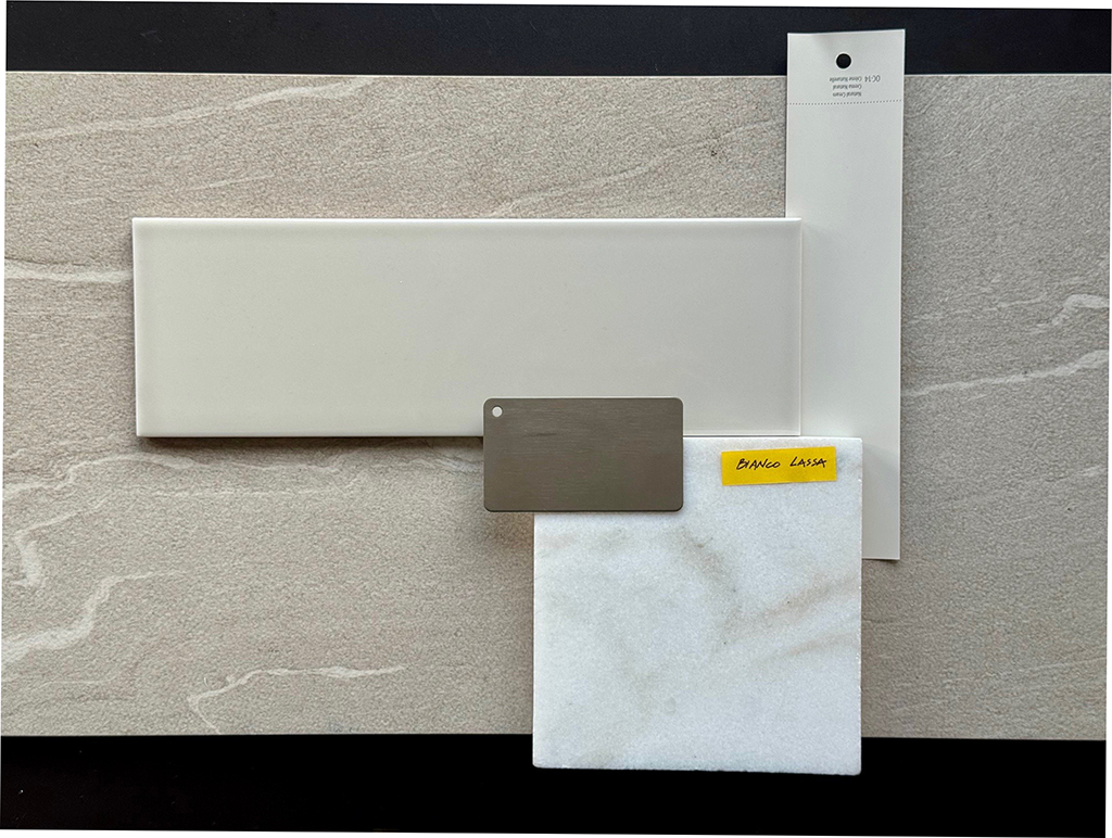 Material palette for a new residence.