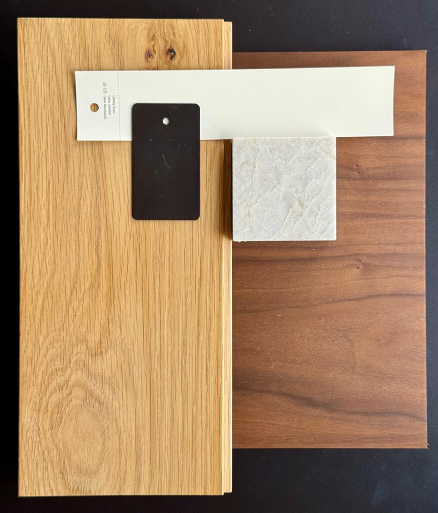 Material palette for a new residence.