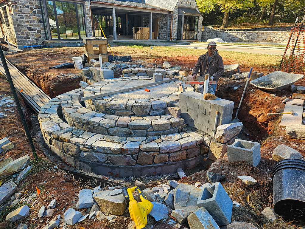 Stone stairs in progress