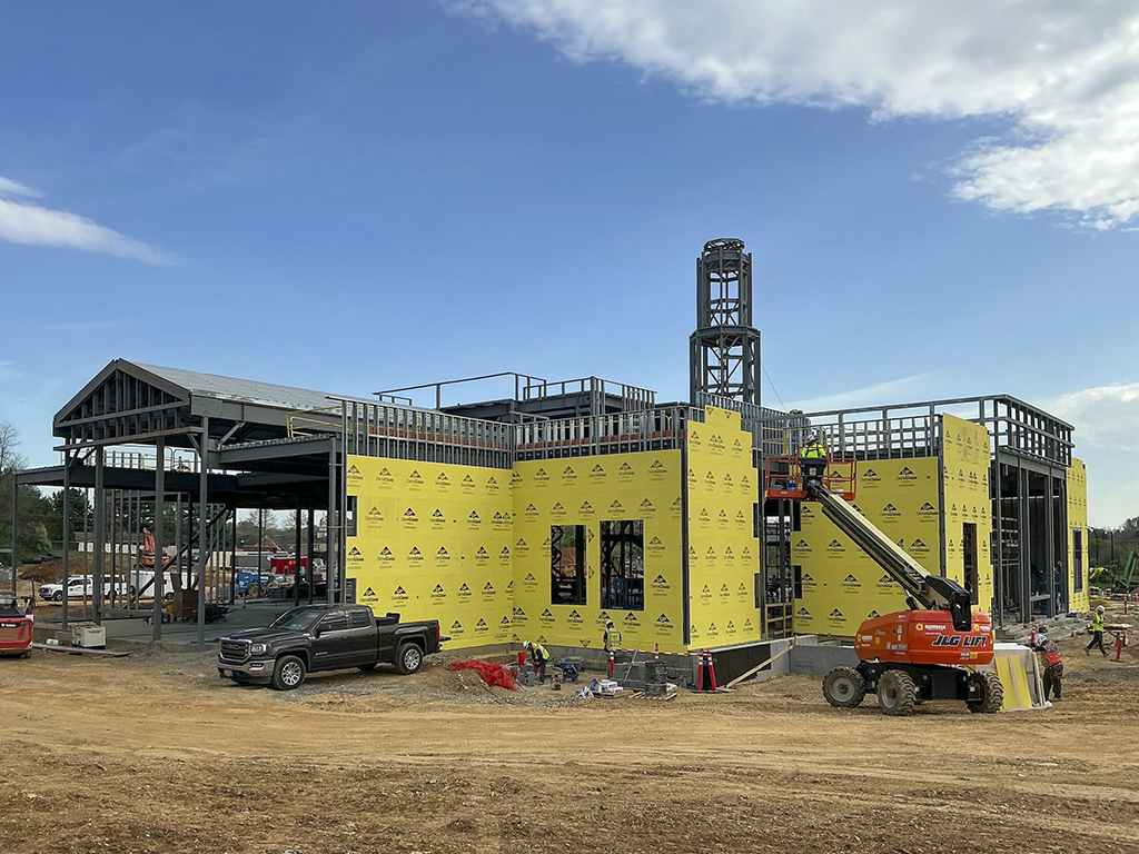 Shell and tower progress
