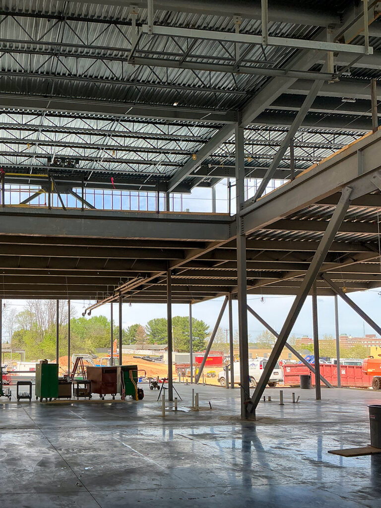 Interior view of steel progress